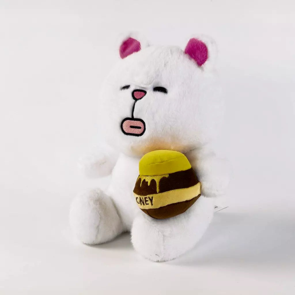 Niedliches sitzendes MUMU Bär Plüschtier, 30 cm (Weiß)