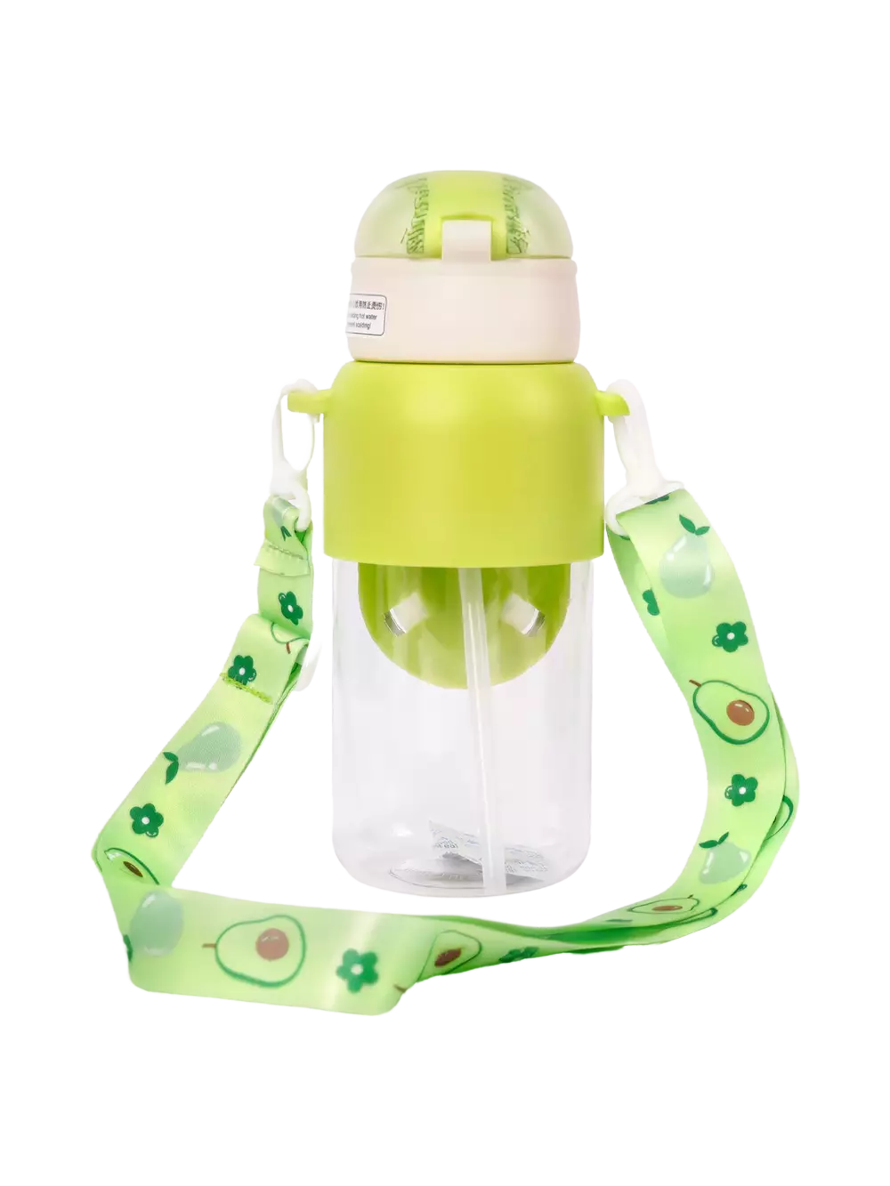 Trinkflasche aus Kunststoff, 400 ml mit Avocado-Design (Grün)