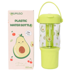 Wasserflasche aus Kunststoff 800 ml mit Avocado-Design (Grün)