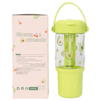 Wasserflasche aus Kunststoff 800 ml mit Avocado-Design (Grün)