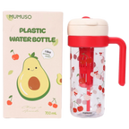Kunststoff-Trinkflasche mit Kirsch-Design und Fruchteinsatz, 700 ml (Rot)