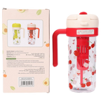 Kunststoff-Trinkflasche mit Kirsch-Design und Fruchteinsatz, 700 ml (Rot)