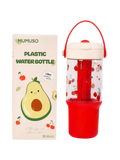 Kunststoff-Trinkflasche mit Kirsch-Design, 800 ml (Rot)