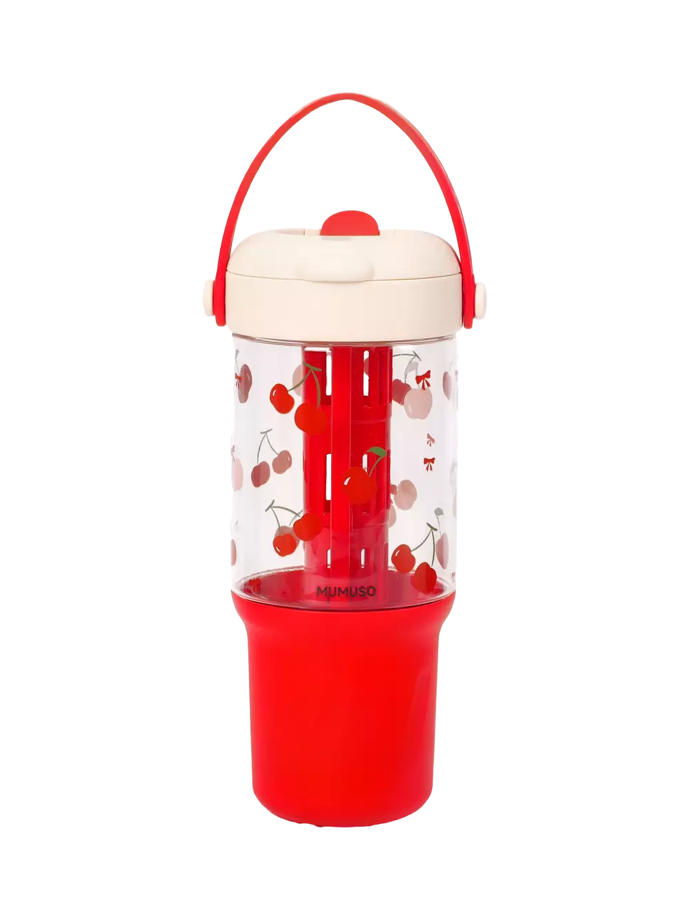 Kunststoff-Trinkflasche mit Kirsch-Design, 800 ml (Rot)
