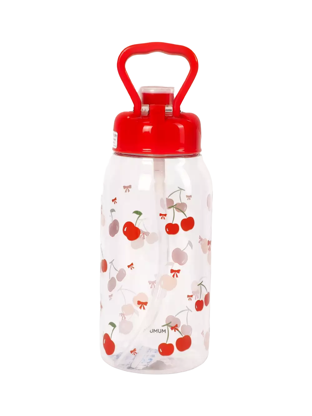 Wasserflasche aus Kunststoff mit Kirsch-Design, 1000 ml (Rot)