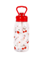 Wasserflasche aus Kunststoff mit Kirsch-Design, 1000 ml (Rot)