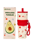 Isolierter Edelstahl-Trinkbecher mit Kirsch-Design, 700 ml (Rot/Creme)