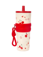 Isolierter Edelstahl-Trinkbecher mit Kirsch-Design, 700 ml (Rot/Creme)
