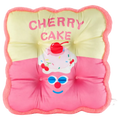 Sitzkissen aus Plüsch mit Kirschkuchen-Design (Rosa/Gelb)