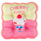 Sitzkissen aus Plüsch mit Kirschkuchen-Design (Rosa/Gelb)
