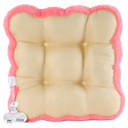Sitzkissen aus Plüsch mit Kirschkuchen-Design (Rosa/Gelb)