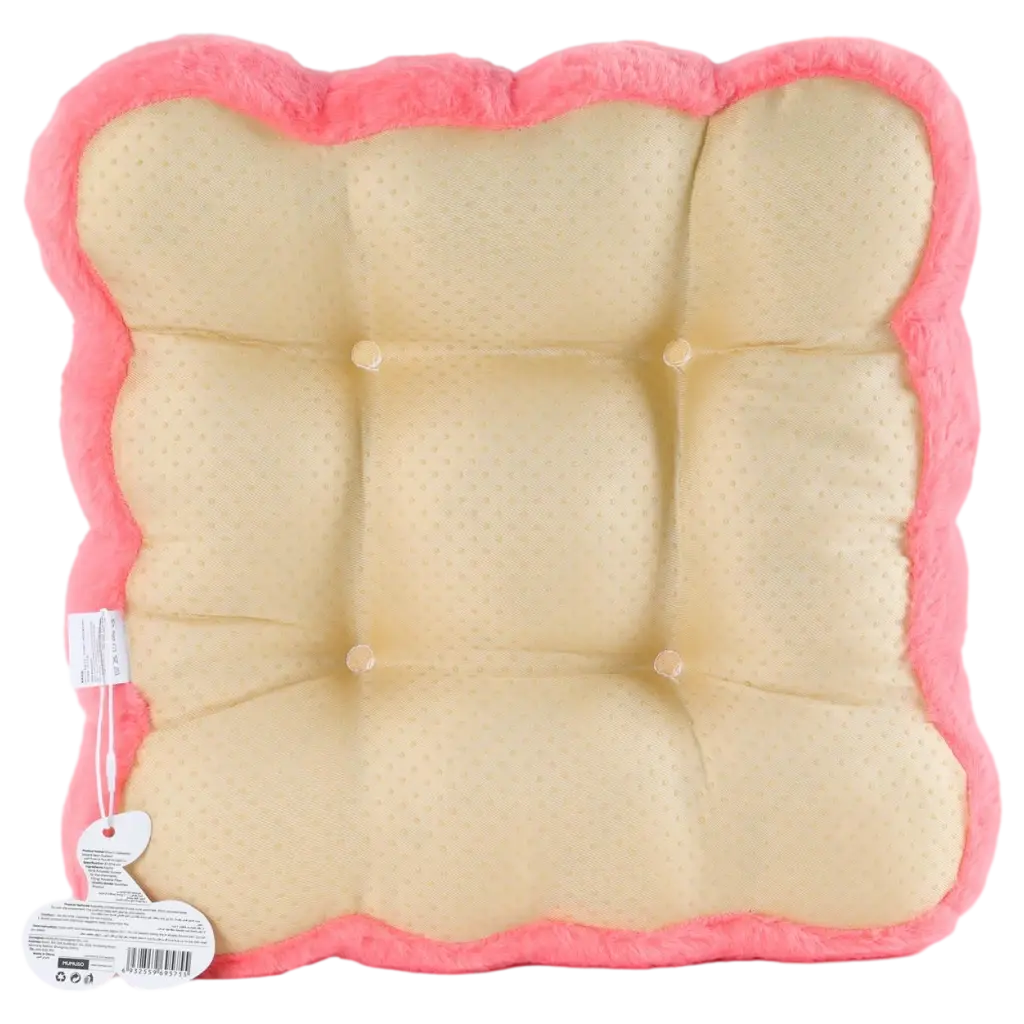 Sitzkissen aus Plüsch mit Kirschkuchen-Design (Rosa/Gelb)