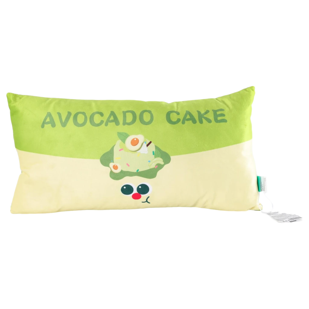 Kuschelkissen mit Avocado-Print, rechteckig (Grün/Beige)