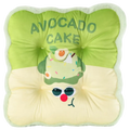 Sitzkissen aus Plüsch mit Avocado-Print, quadratisch (Grün/Beige)