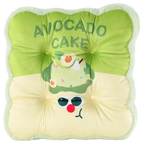 Sitzkissen aus Plüsch mit Avocado-Print, quadratisch (Grün/Beige)