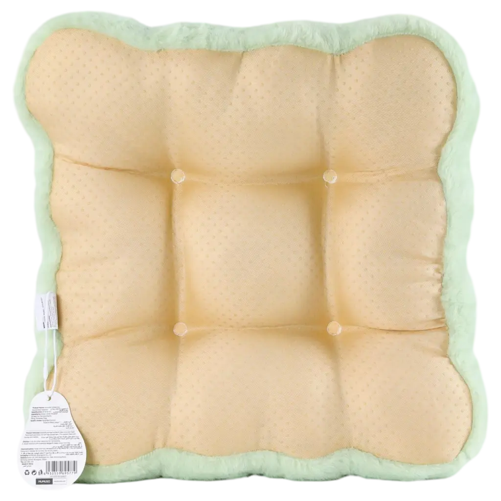 Sitzkissen aus Plüsch mit Avocado-Print, quadratisch (Grün/Beige)