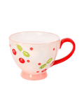 Keramikbecher mit Kirschdesign - 450ml - Rot