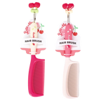 Kirsch-Design Haarkamm, 2 Farben Mix (Pink/Creme)