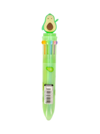 Mehrfarben-Kugelschreiber aus Kunststoff mit Avocado-Design (Grün)