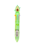 Mehrfarben-Kugelschreiber aus Kunststoff mit Avocado-Design (Grün)