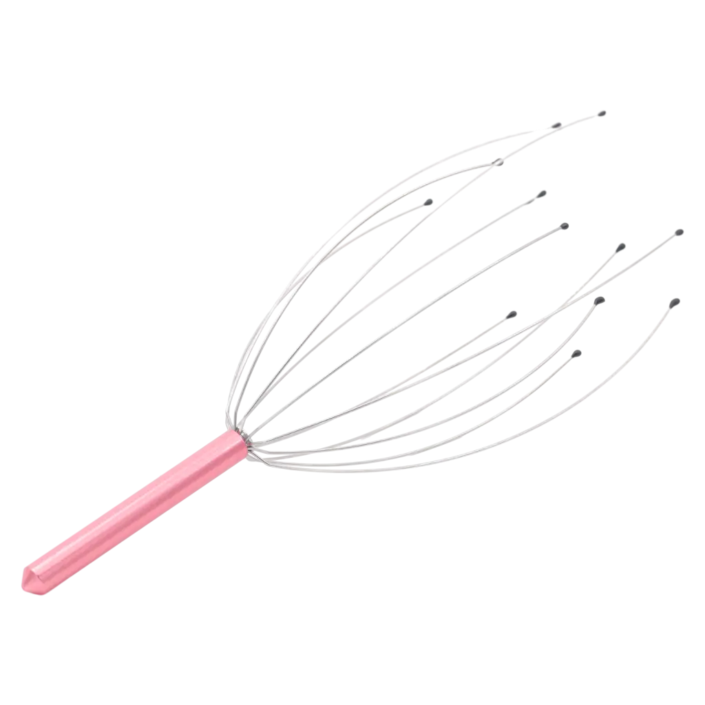 Kopfmassagegerät mit 8 Massagepunkten für Kopfhaut-Entspannung (Silber)