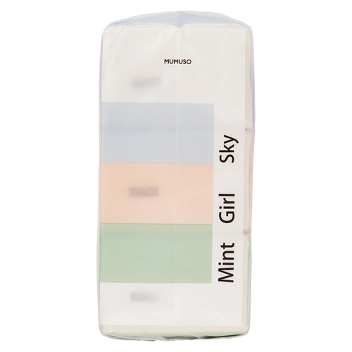 3er-Pack Gesichtstücher aus natürlichem Zellstoff, 380 g (Blau/Rosa/Mint)