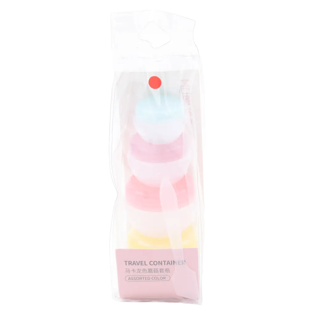 4-teiliges Set Reisedosen für Kosmetik und Creme (Hellblau/Violett/Rosa/Gelb)