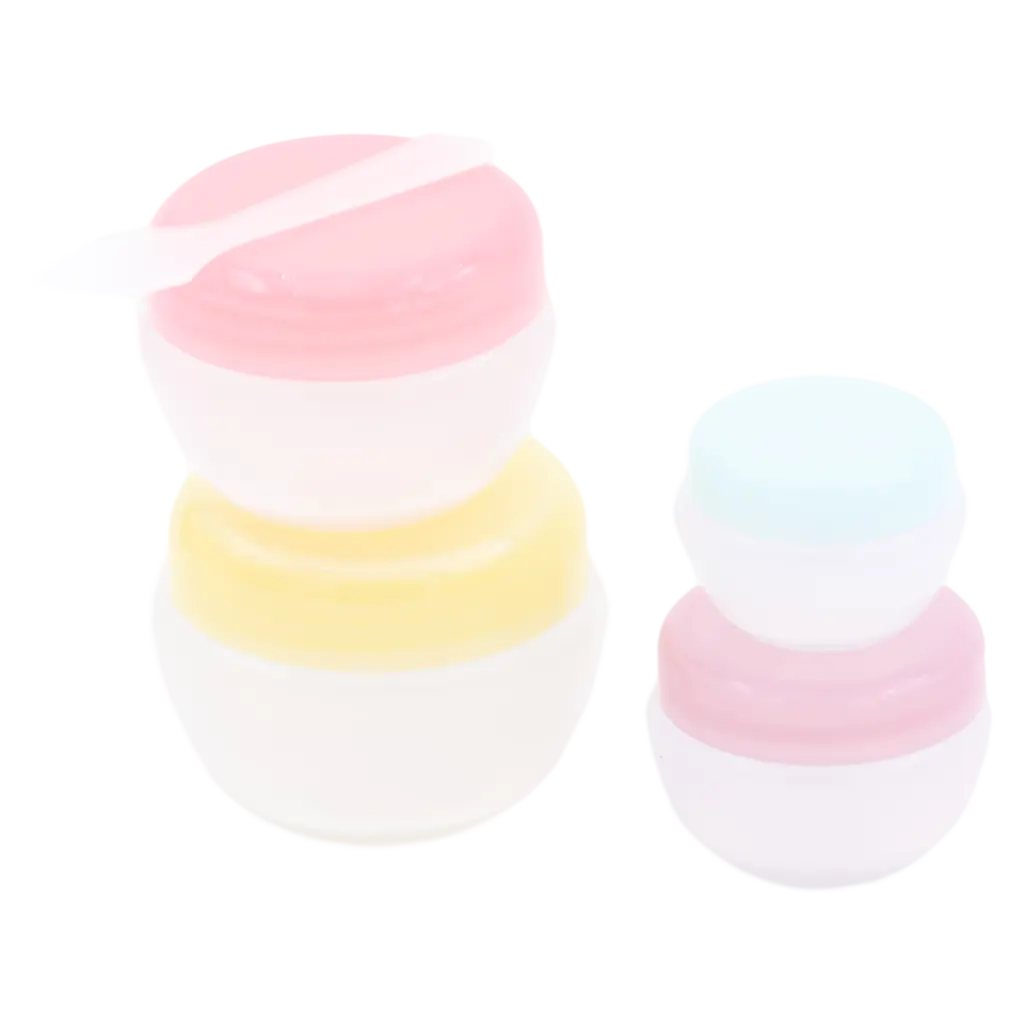 4-teiliges Set Reisedosen für Kosmetik und Creme (Hellblau/Violett/Rosa/Gelb)
