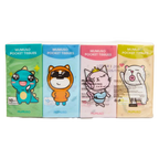 8er-Pack Taschentücher aus Naturzellstoff mit Tier-Design, 191,7 g (Creme/Blau/Rosa/Grün)
