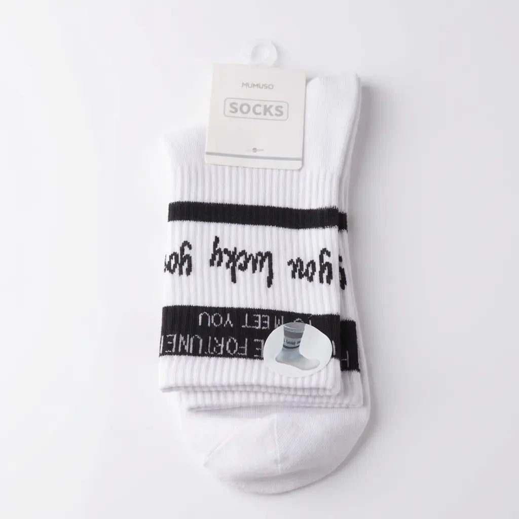 Herren Crew-Socken aus Baumwollmischung, klassischer Schnitt (Weiß)