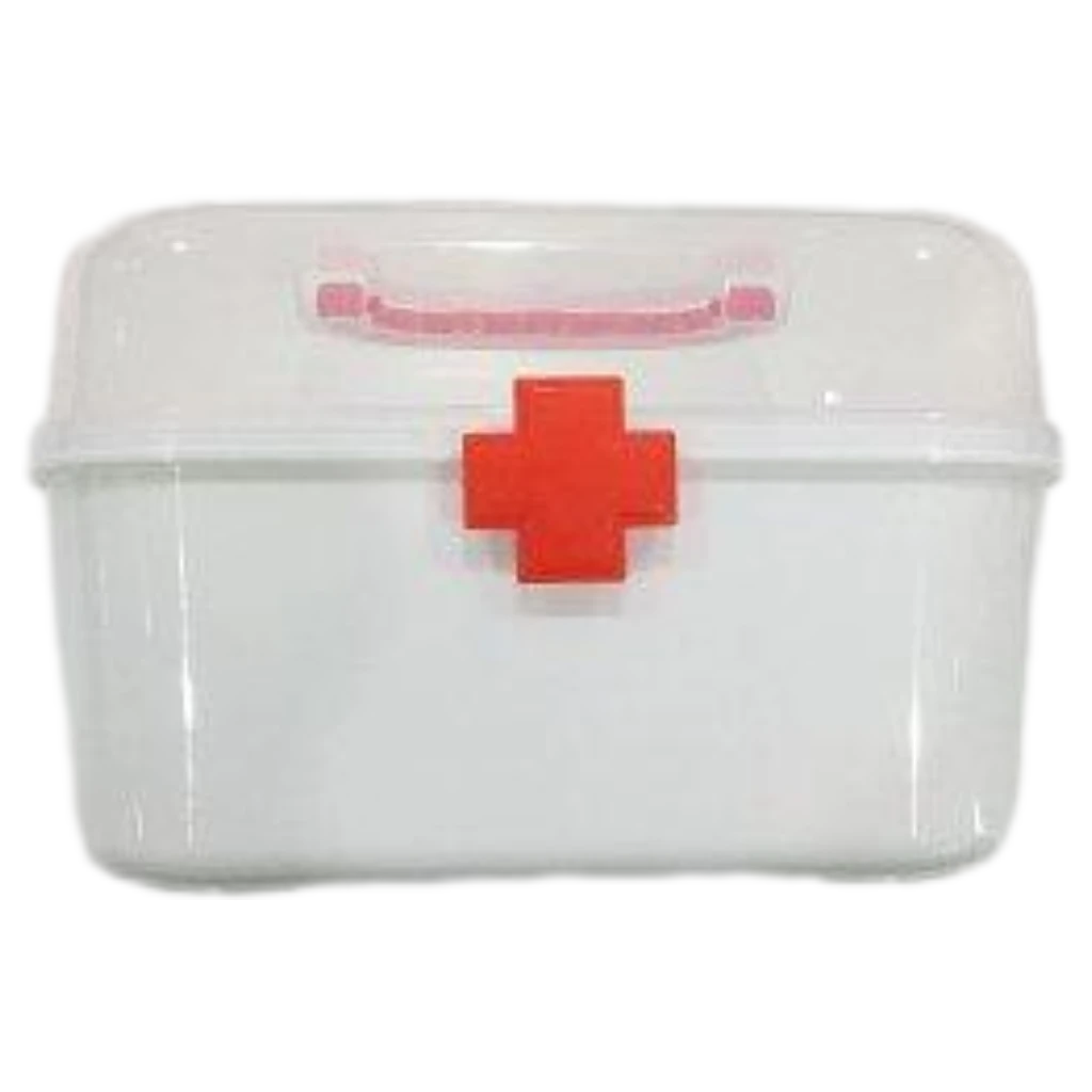 Große Medizin-Aufbewahrungsbox mit Kreuz-Design (Weiß)