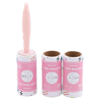Fusselroller Set mit 3 Ersatzrollen, 50 Blatt je Rolle (Rosa/Mehrfarbig)