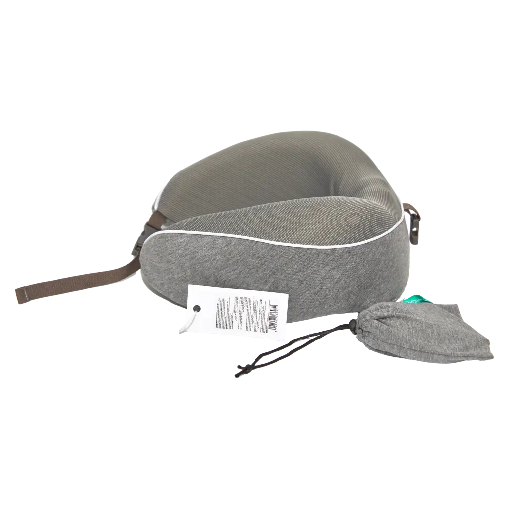 Memory Foam Nackenkissen-Set mit Schlafmaske und Ohrstöpseln (Grau)