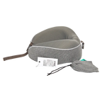Memory Foam Nackenkissen-Set mit Schlafmaske und Ohrstöpseln (Grau)