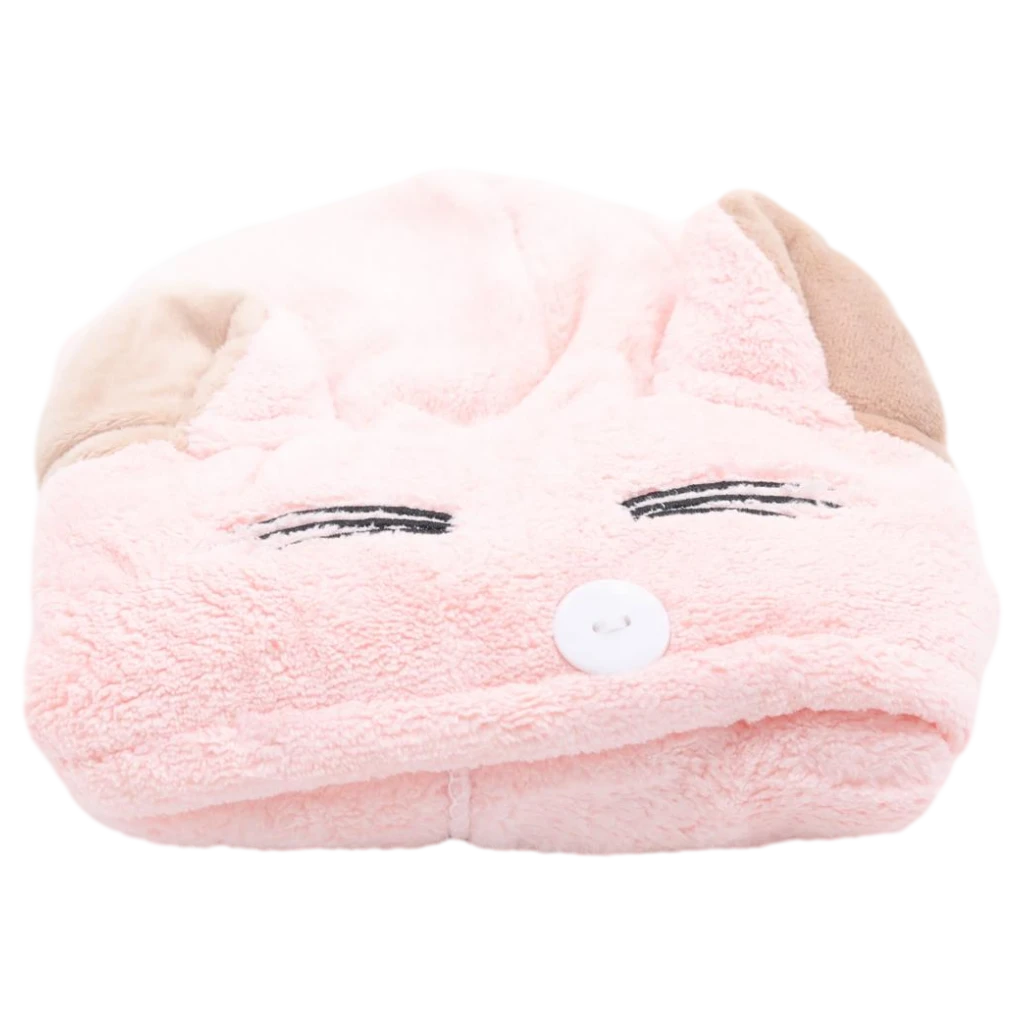 Haartrockenkappe aus Mikrofaser mit Katzen-Design (Rosa)