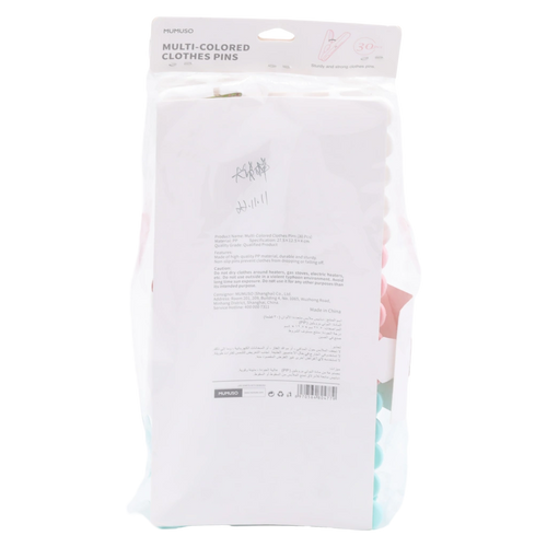 30er-Pack Wäscheklammern aus PP für den Haushalt (Blau/Rosa/Weiß)