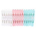 30er-Pack Wäscheklammern aus PP für den Haushalt (Blau/Rosa/Weiß)