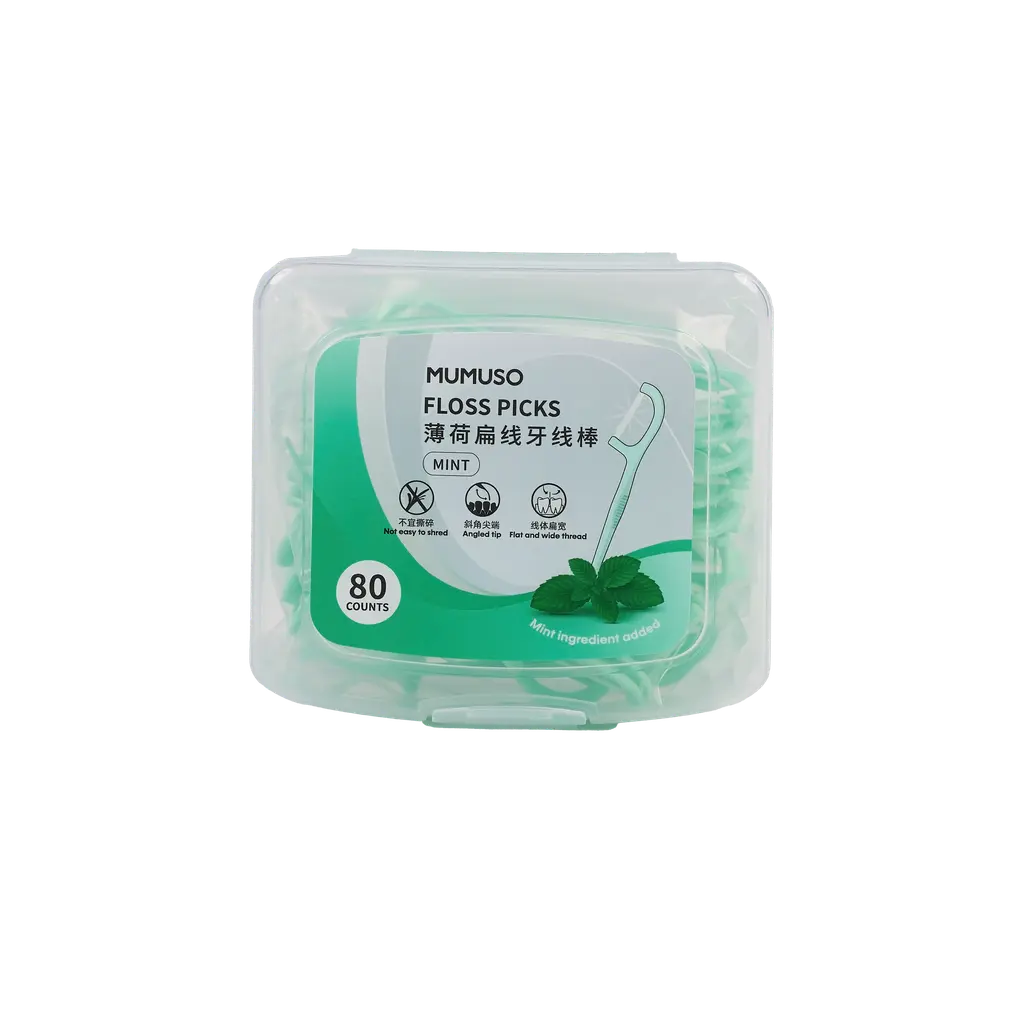 80 Dental Floss Picks mit Minzgeschmack für die Zahnzwischenraumreinigung (Mintgrün)