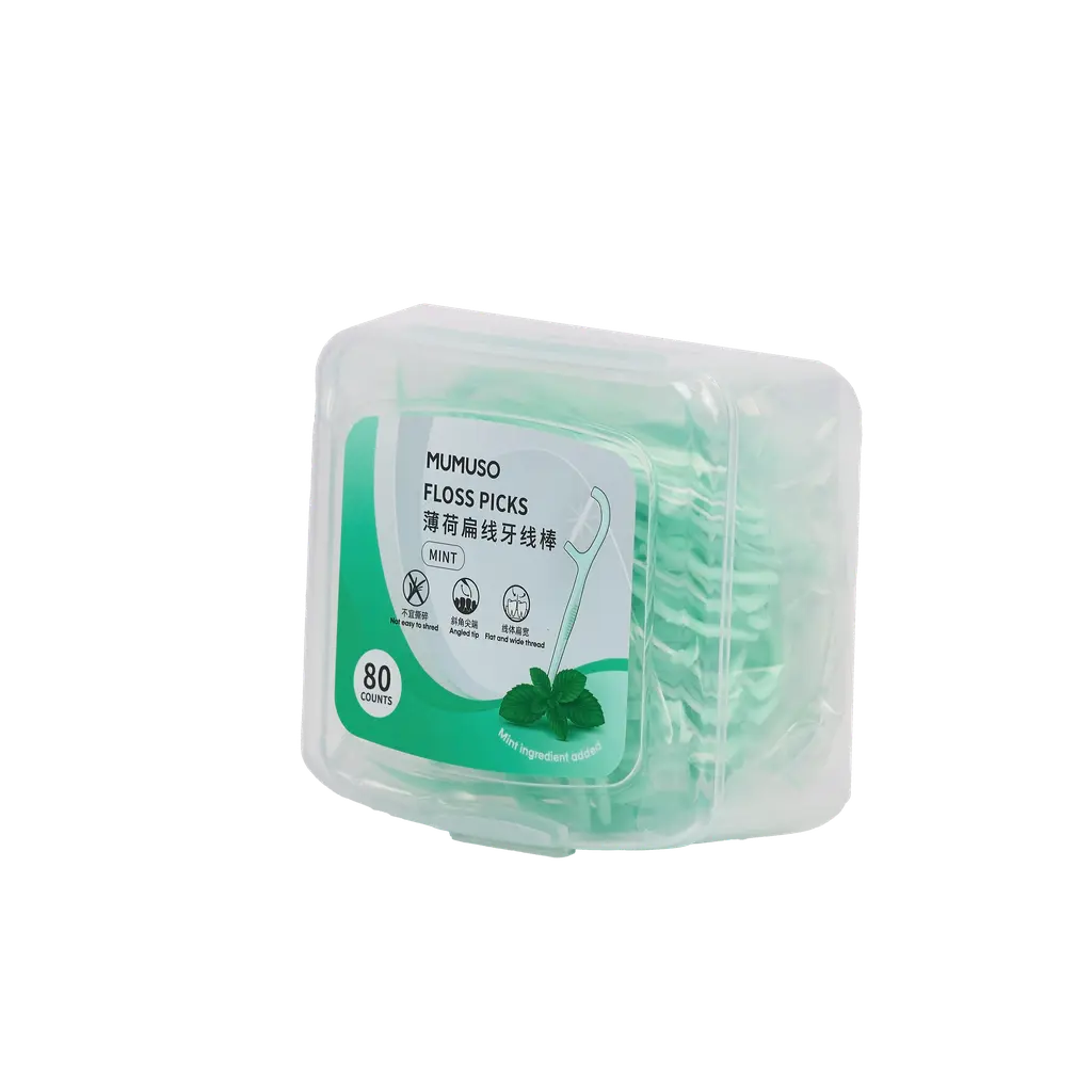 80 Dental Floss Picks mit Minzgeschmack für die Zahnzwischenraumreinigung (Mintgrün)