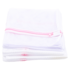 4-teiliges Wäschenetz Set aus Polyester für Waschmaschine (Weiß/Rosa)