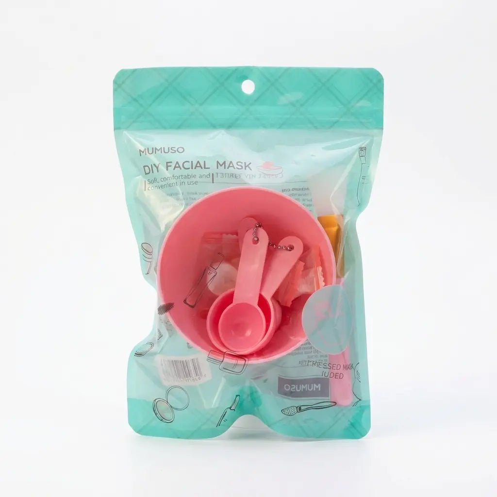 DIY Gesichtsmaske Werkzeugset mit Mischschale und Silikonpinsel (Rosa)