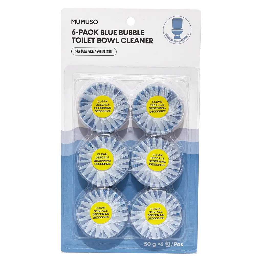 6er-Pack WC-Reinigungstabletten, Blau (Blau)