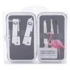 5-teiliges Maniküre Set aus Edelstahl mit Flamingo-Design (Mehrfarbig)