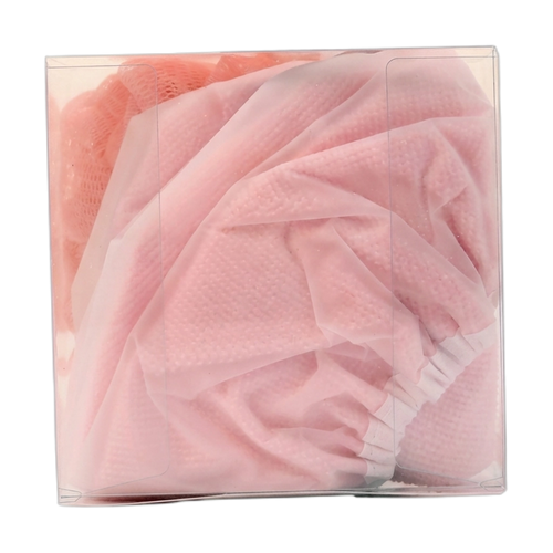 2-teiliges Badezubehör-Set mit Duschhaube und Duschschwamm (Rosa)