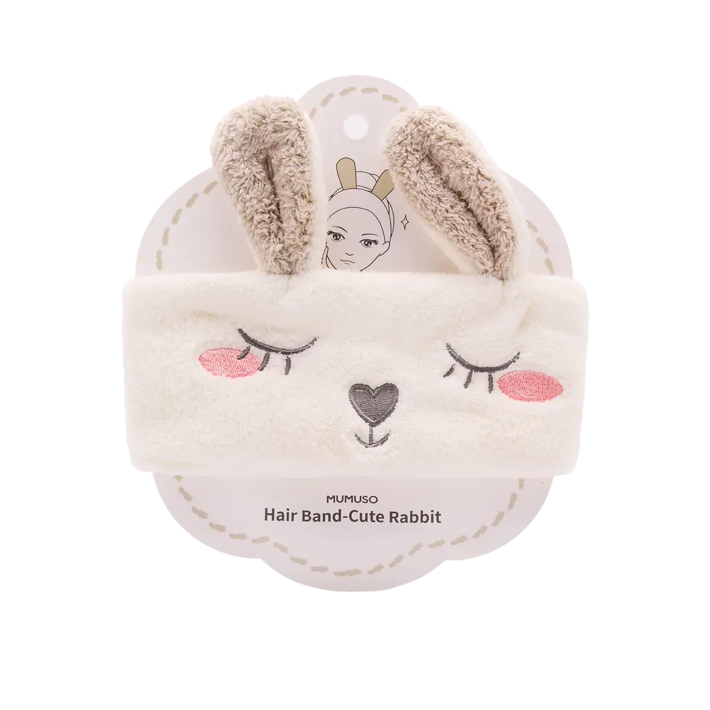 Haarband aus Mikrofaser mit Hasen-Design (Weiß) für Gesichtspflege und Styling