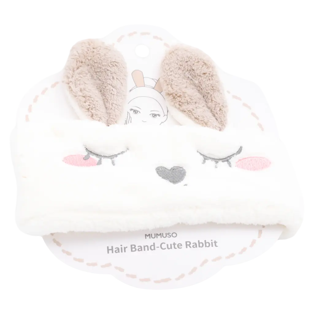 Haarband aus Mikrofaser mit Hasen-Design (Weiß) für Gesichtspflege und Styling