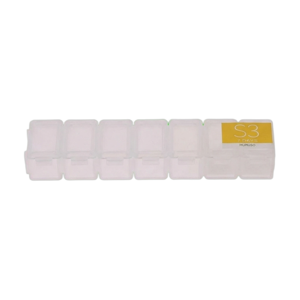 7-Tage-Pillenbox zur Tablettenaufbewahrung, kompakt und transparent (Transparent)