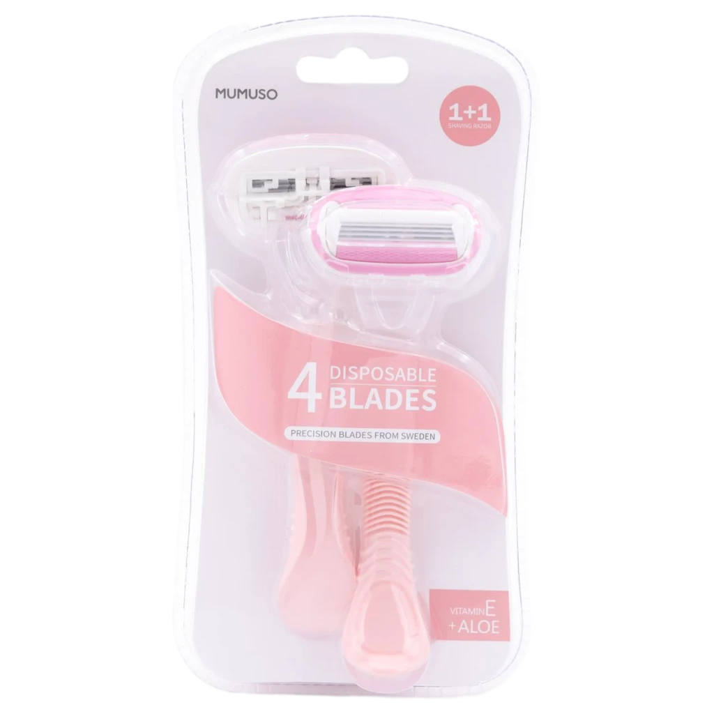 Damenrasierer mit 4 Präzisionsklingen und Aloe Vera (Rosa)