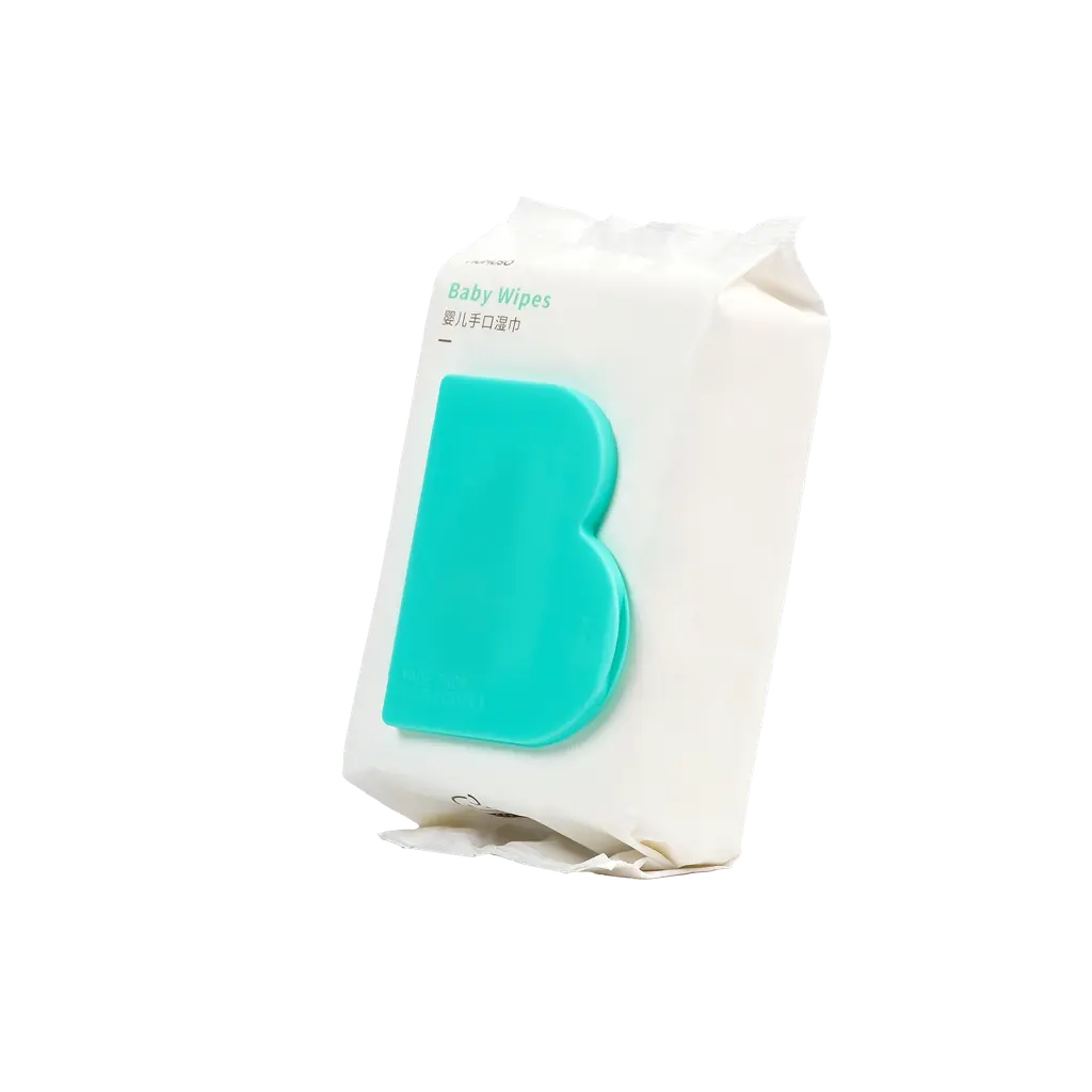 80 Feuchttücher aus Vliesstoff für Babys, sanfte Reinigung (Türkis/Weiß)
