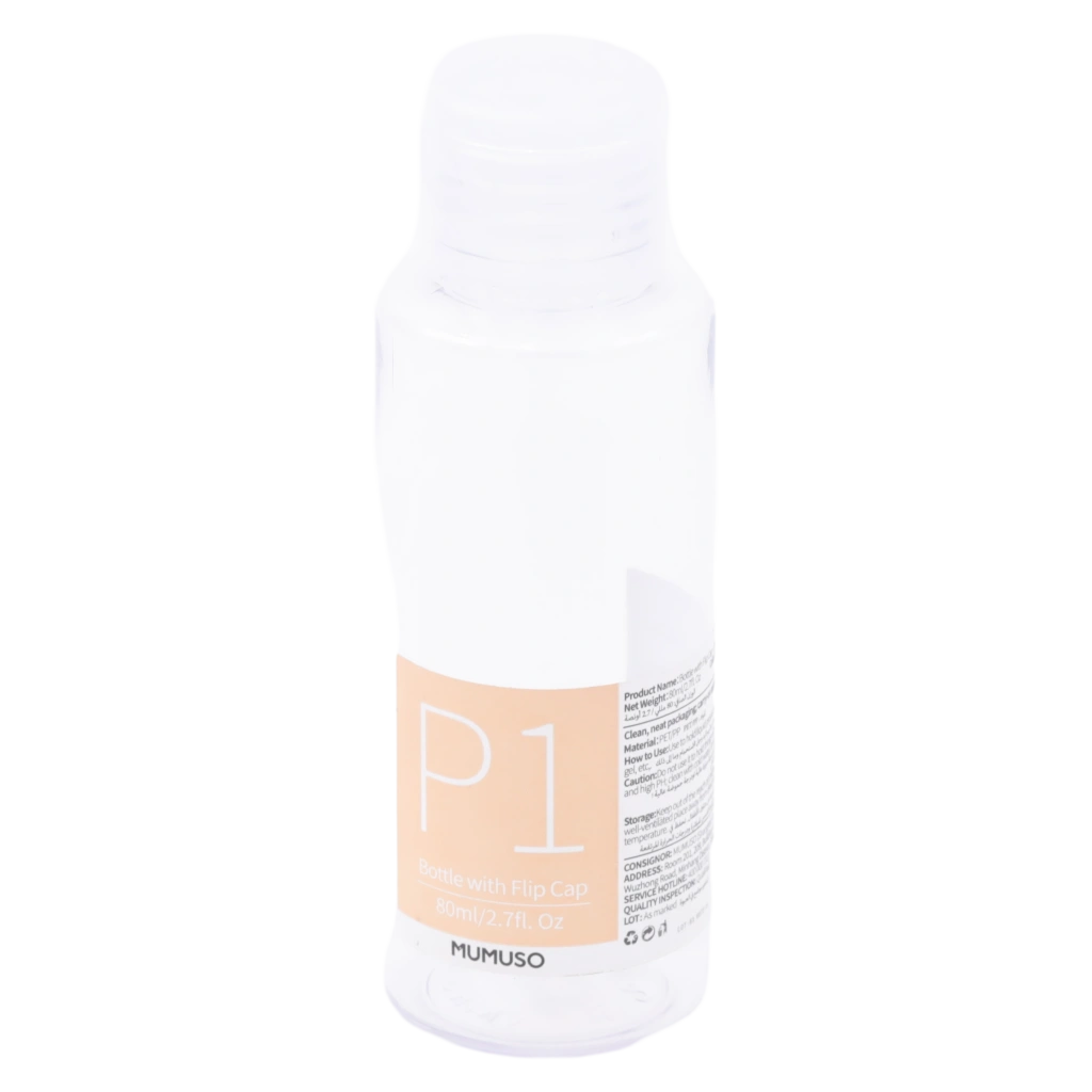 Kunststoff-Flasche mit Flip-Top-Verschluss, 80 ml (Transparent)
